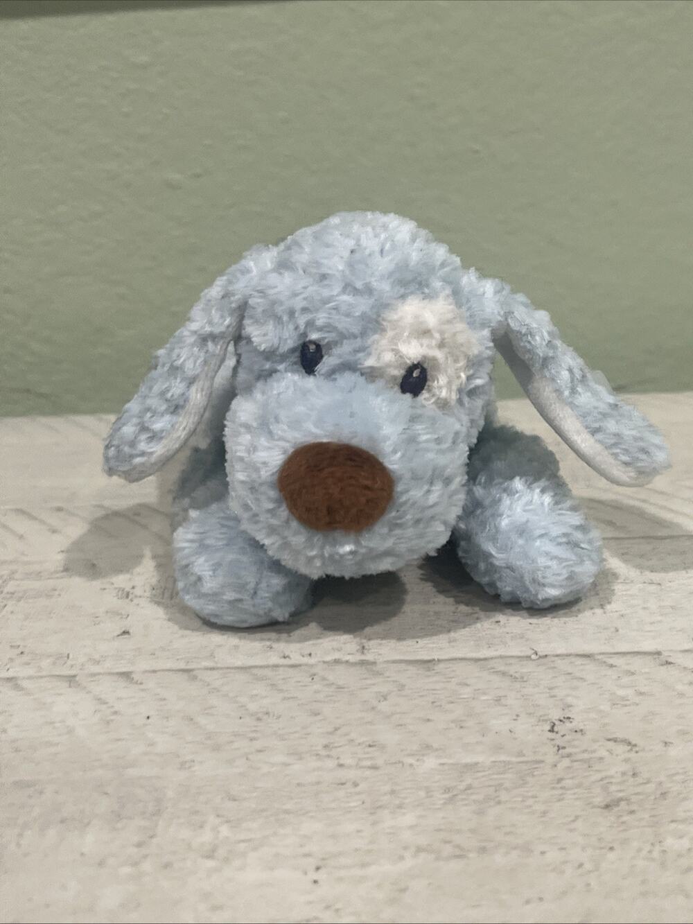 Baby GUND “My First Puppy” Blue Dog Plush Toy 5765 Collar Laying Down 9"